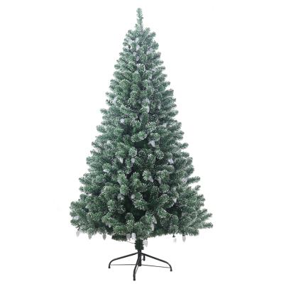 China Newest Christmast Ornament Unique Prelit Design Hinged PVC White Pointed Christmas Tree With Warm White Lights Christmas Tree Decoration for sale