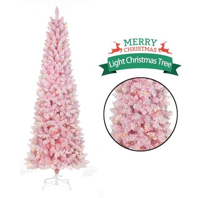 China Christamas Home Decoration 2022 Hot Sale Pencil Tree Assembled Slim Christmas Tree With LED Xmas Tree For Holiday Decoration for sale