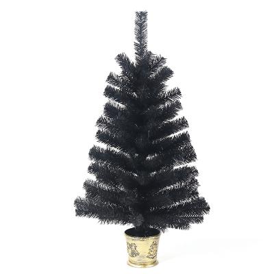 China Black Indoor Artificial Christmas Tree Hot Selling Tabletop Christmas Trees Purchasing Ornament Ornamnet PVC Christmas Tree Decoration for sale