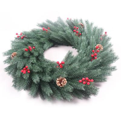 China 2021 Christmast Ornament Factory Wholesale 2ft Door Christmas Decoration pe Christmas Wreath Pine Wreath Pine Wreath for sale