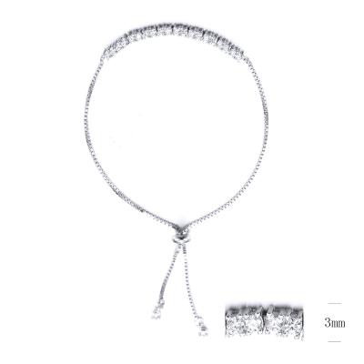 China CLASSIC Customizable Tennis Chains Jewelry 925 Sterling Silver CZ Zircon Tennis Bracelet for sale