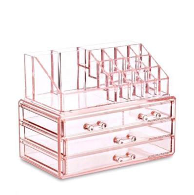 China Stored Acrylic Organizer Crystal Cosmetic Makeup Organizer Lipstick Holder Factory Made for sale