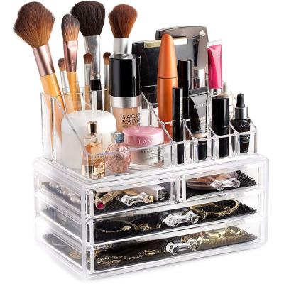 China Stored Acrylic Lipstick Organizer Holder Crystal Cosmetic Makeup Organizer Acrylate Factory Made for sale