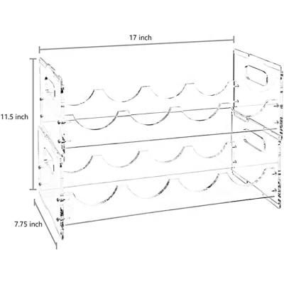 China Clear Acrylic Free Standing Stackable 8 Bottle Organizer Acrylic Display Wine Rack for sale