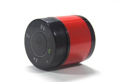 China Hand Free Metal Shell Durable Round Wireless Mini Bluetooth Speaker for sale