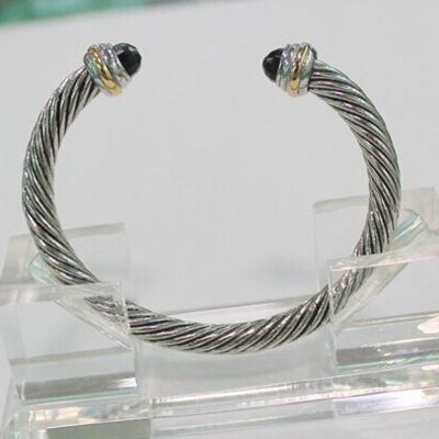 China (B-13)Fashion jewelry Cable Classic Bracelet with Black Onyx brand Jewelry for sale