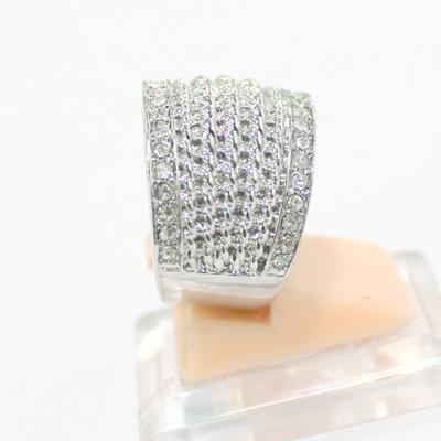 China (R-29)New Style Women Fashion Jewelry Pave Cubic Zircon Silver Plated Band Ring for sale