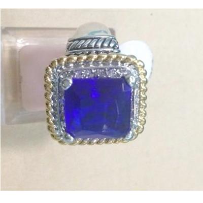 China (R-85) New Fashion Jewelry Two Tone Silver Plated Amethyst Cubic Zircon Ring for sale