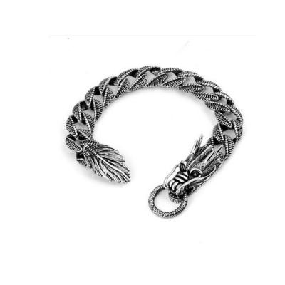 China Thai Vintage Sterling Silver Dragon Bracelet Men's Jewelry (B111702) for sale