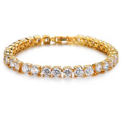 China Gold Plated Cubic Zironia Tennis Bracelet Charm Women Wedding Jewelry(JKS408-Y) for sale