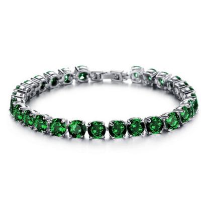 China Princess Green Cubic Zironia Tennis Bracelet Charm Women Wedding Jewelry (JKS408GREEN) for sale