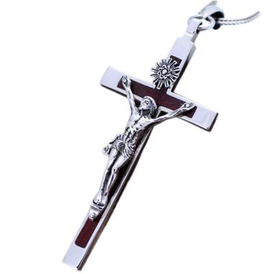 China Women's and Men's Gothic Style 925 Silver Cross Pendant Necklace with Sandalwood（XH038761） for sale