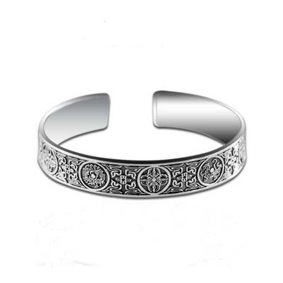 China Retro Sterling Silver Cuff Bangle Bracelet for Men and Women (XH056470W) for sale