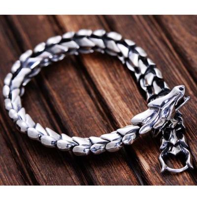 China Thai 925 Silver Dragon Link Bracelet Men Vintage Jewelry (059082) for sale