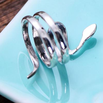 China Sterling Silver Snake Wrap Ring Plain Polished Wide Women Jewelry(058262) for sale