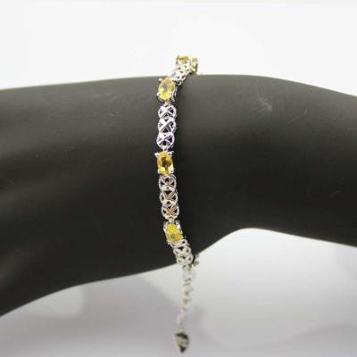 China 925 Silver  Created Yellow Cubic Zirconia Tennis Bracelet  (SB1001) for sale