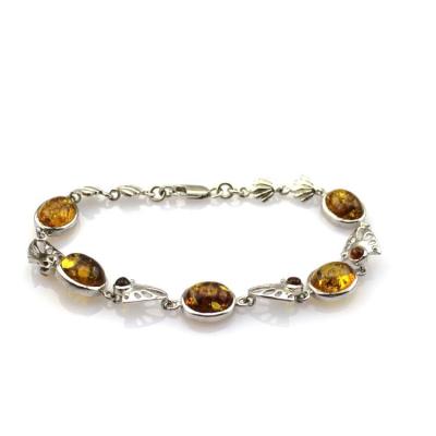 China Gemstone Jewelry 925 Silver 8x10mm Oval Citrine Link Tennis  Bracelet (SB7001) for sale