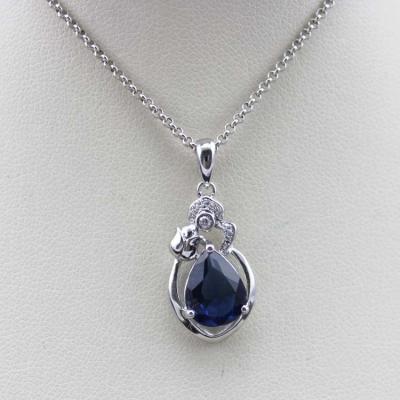 China 925 Silver Jewelry Drop Sapphire Cubic Zircon Drop Pendant (PSJ0417) for sale