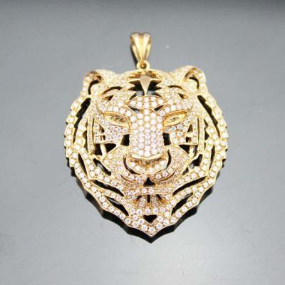 China Women Fashion Jewelry 18k Rose Gold Silver Lion Style CZ Diamonds Pendant (SP1001) for sale