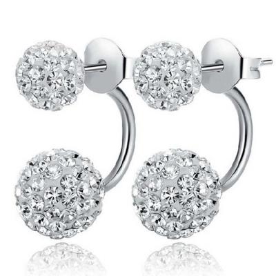 China Women Jewelry Double Ball  Rhinestone Crystal Stud Earrings(EEBALL02) for sale