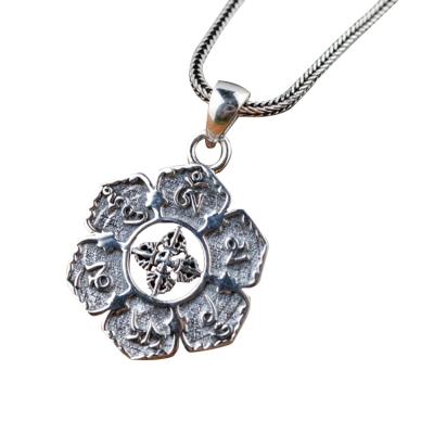 China Women and Men Retro Sterling Silver Buddhist Sutras Pencant Charm Necklace (SY12299) for sale