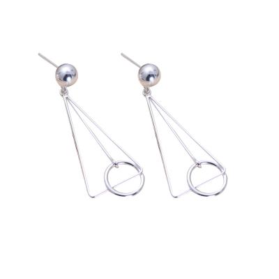 China Women Korea Fashion Deometric Drawing 925 Sterling Silver Drop Dangle Earrings (058000) for sale