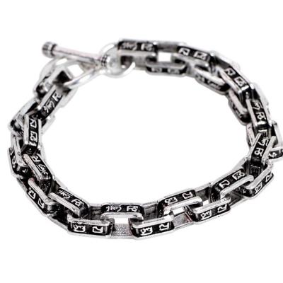 China Vintage Handmade Thai Sterling 925 Silver Chain Link Bracelet (060715) for sale