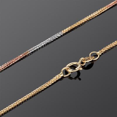 China 18K Whie Rose Yellow Three Tone Gold Wheat Chain Necklace for Women (NG017) for sale