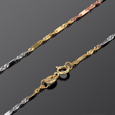 China 18K White Yellow Rose  Gold Three Tone Chain Necklace 18 inches for Women  (NG018) for sale