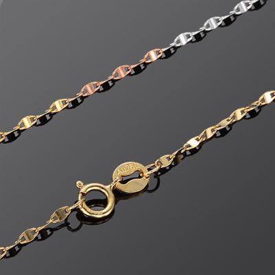 China Fine Jewelry 18K Rose Gold White Gold Yellow Gold Link Chain Women Necklace (NG0114) for sale