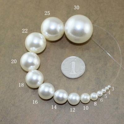 China Whtie Color  3mm -30mm  Round ABS Plastic Bead Imitation Pearls for sale