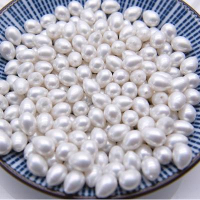 China Whtie Color  6mm x 8mm Pear Shape Shell Imitation Pearls Loose Beads for DIY Handmade for sale