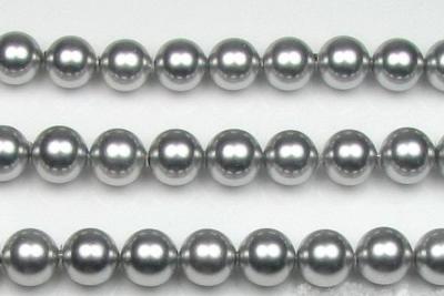 China DIY Handmade 8mm Light Gray Round Shell Pearl Strand Wholesale Online for sale