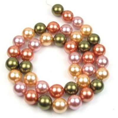 China DIY Handmade 10mm Round Multicolor Shell Pearl Beads Strand on Sale for sale