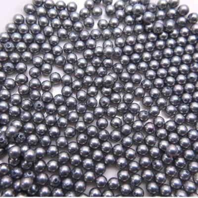 China High Quality Round Shape 4mm Gray  Half Hole Shell Pearl Loose Bead for DIY Handcraft for sale