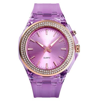 China Cyber Celebrity Bracelet 1553 LED Women Watch Transparent Strap Relojes De Mujer Jewel for sale