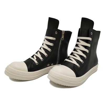 China PU European And American New Sports Style Casual Shoes Unisex High Top Sapatos Leather String Sneaker Boots Women Shoes for sale