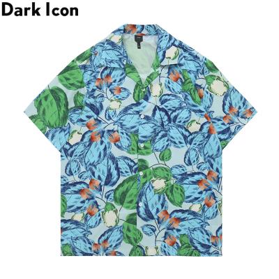 China Full Turn-down Collar Print Men's Polo Shirt Men Summer Breathable Shirt Short Sleeve for sale