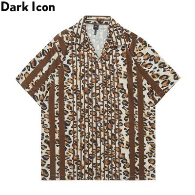 China Leopard Striped Breathable Polo Shirt Men Summer Light Weigh Material Mens Shirt Masculine Tops for sale