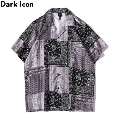 China Men's Breathable Shirts Vintage Collar Polo Shirt Men Summer Hawaiian Bandana Shirt for sale