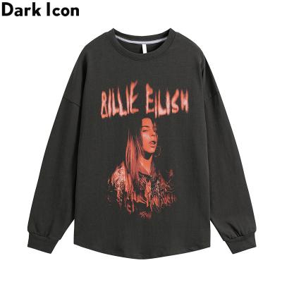 China Long Sleeve Billie Elish Tshirt Men Women Round Neck Long Sleeved Mens T-shirts Cotton Tee for sale