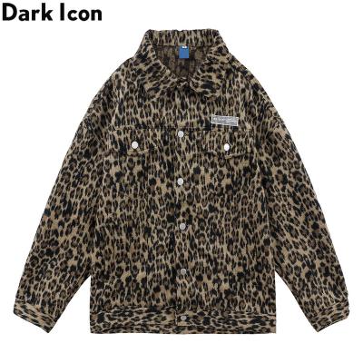 China Plus Size Leopard Wool Jackets For Man Turn-Down Collar Pockets Cargo Jacket Outerwear Clothing for sale