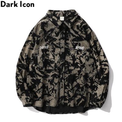 China Deying Streetwear Men's Link Jacket Shirts Men's Plus Size Flame Corduroy Corduroy Jackets for sale