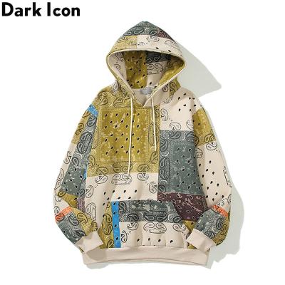 China Regular Size Bandana Fleece Men's Hoodie Autumn Pullover Paisley Sweatshirts With Hooded Hoodie Streetwear Man for sale