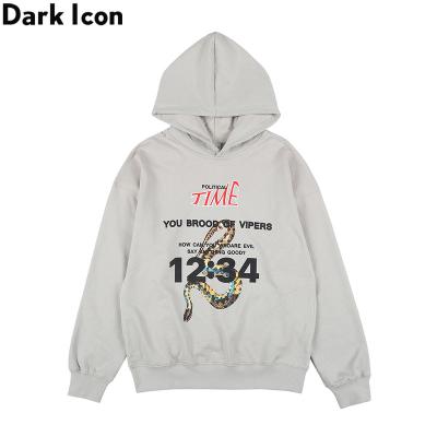 China Gray Pullover Mens Hoodie Terry Cotton Streewear Men Snake Anti-pilling Sweatshirts for sale