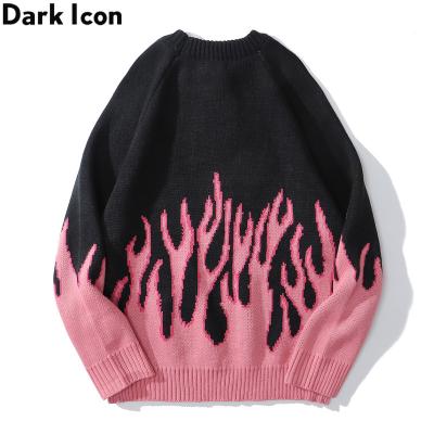 China Jacquard Knitwear Men's Plus Size Flame Flame Sweater Hip Hop Sweater Sweater Hip Hop Sweater Men's Clothing for sale