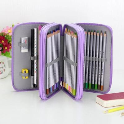 China Fashion\36/48/72 Holes Oxford School Pencil Case Large Capacity Drawing Pen Bag Box Kids Stationery Pocket Creative Comfortable\Durable Supply for sale