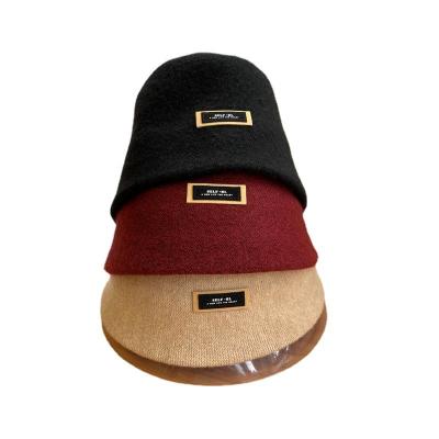 China Factory Simple Design Fashion Woolen Blend Slouchy Hat For Mens Stylish Winter Bucket Hats for sale