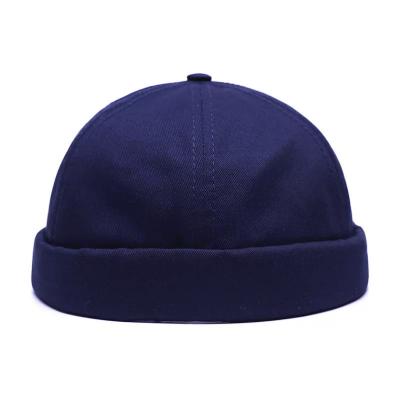 China Summer Brimless Beanie Hat Watch Cap COMMON Pure Color Docker Hats Beanie Cap For Women Men Cotton Retro Rolled Cuff Wearing Hat for sale