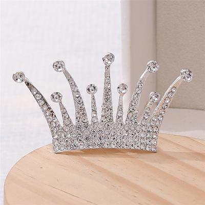 China Hot Selling Silver Crown Elegant Fashionable Tiara Kids Hair Accessories K017 Rhinestone Tiaras And Baby Crown for sale